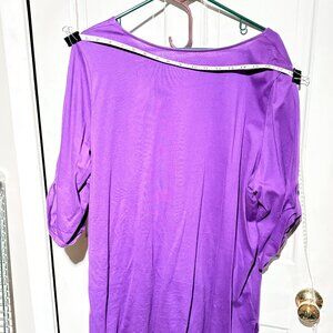 comfy Purple Top with 3/4 sleeves